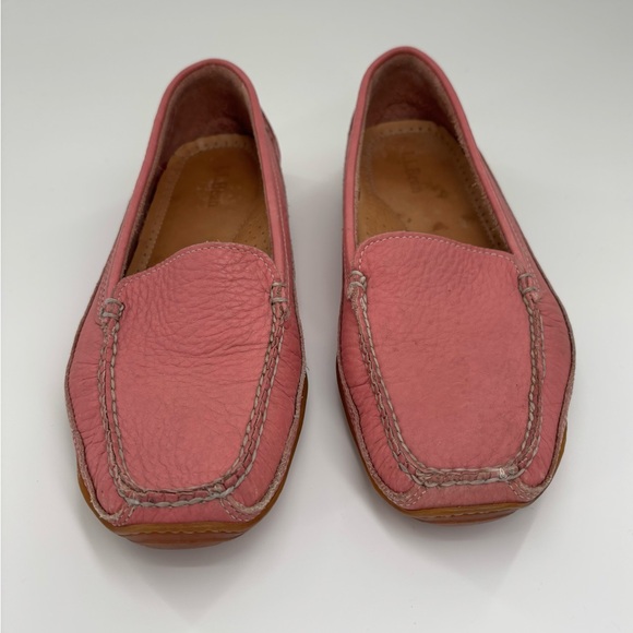 L.L. Bean Pink Leather Loafer Driving Moccasins US 9 - Picture 3 of 10